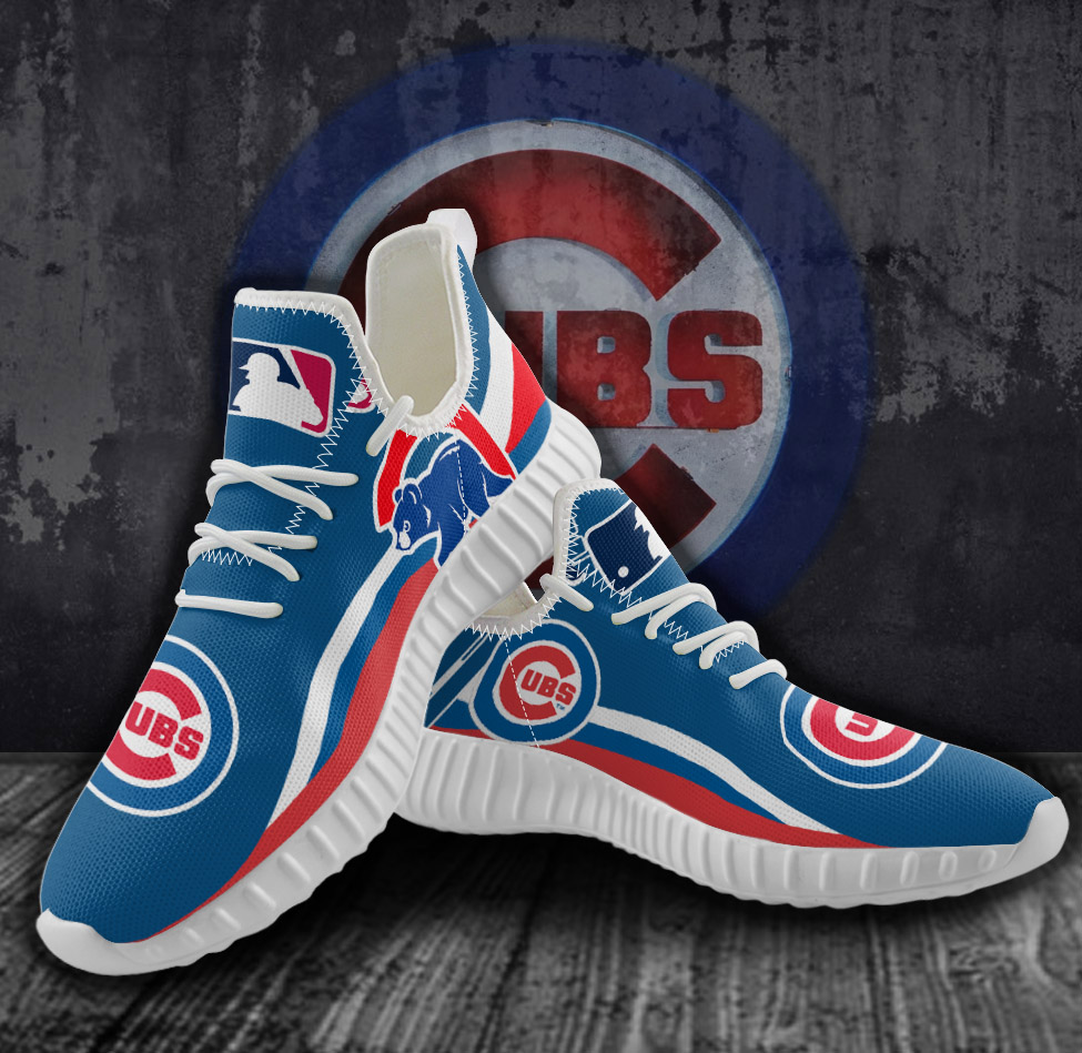 Women's MLB Chicago Cubs Mesh Knit Sneakers/Shoes 005